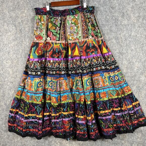 Soft Surroundings Dresses & Skirts - VTG SOFT SURROUNDINGS Boho Gypsy Kamala Jungle Print Maxi Skirt XL